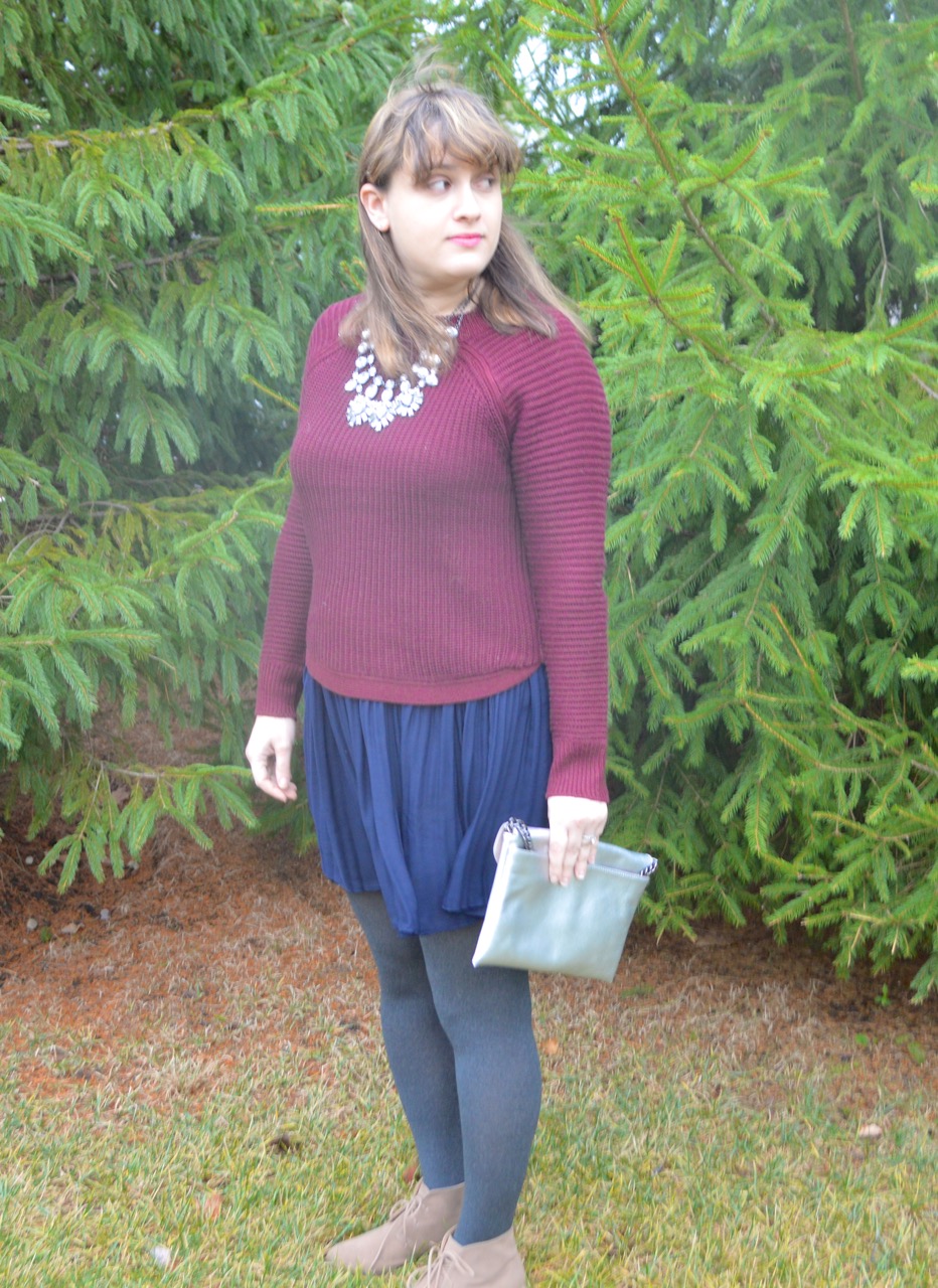 How to style a sweater with a skirt