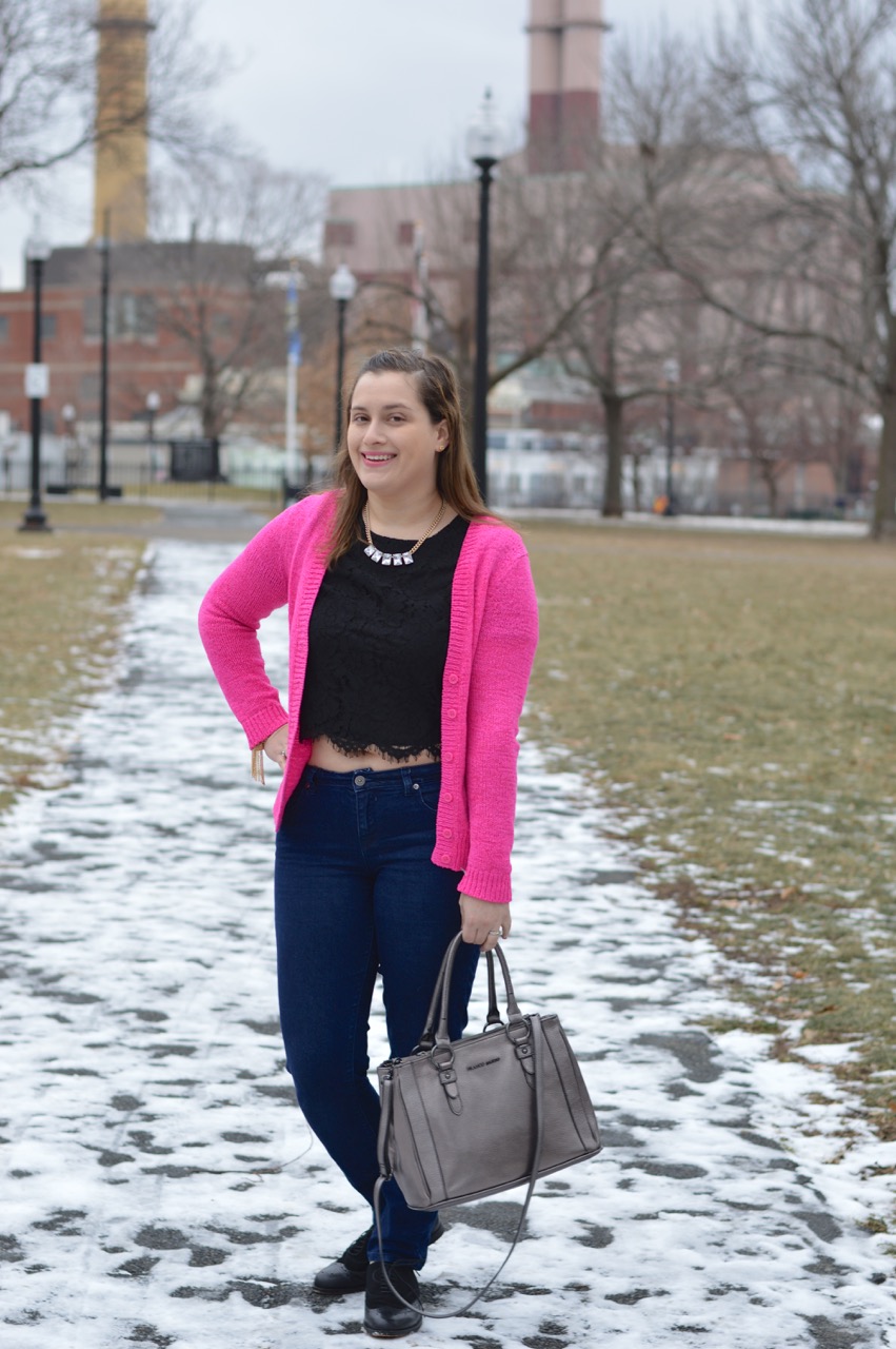 How to style a crop top for winter