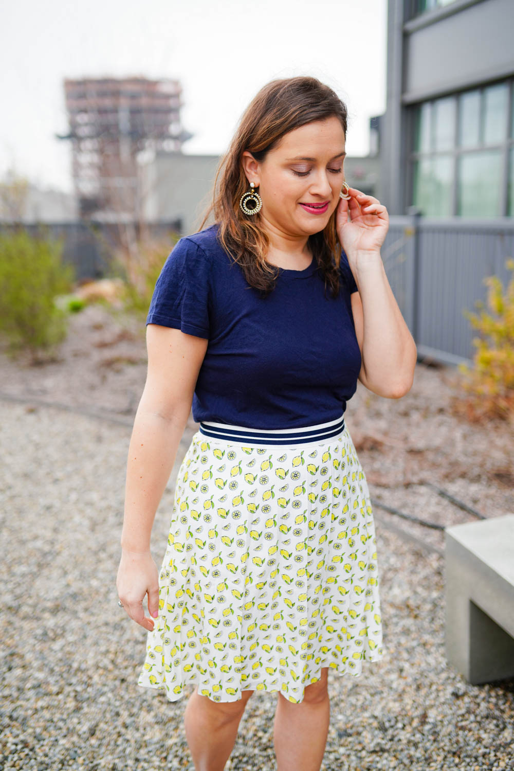 lemon print skirt