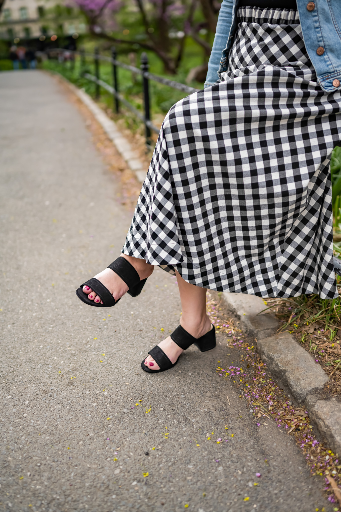 Bold pattern and block heels